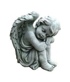 Denscho Stein-Engel Sitzend, 24 X 30 X 35 Cm