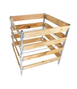 Bellissa Holz-Komposter -Garten & Außenbereich 1607845 WE DE 010 bellissaKomposterHolzMetall90x90x90cm
