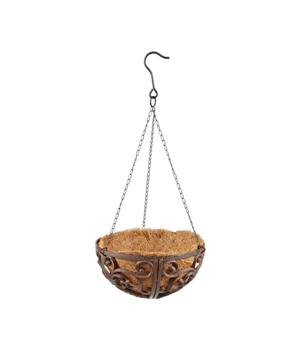 Dehner Gusseisen-Hängeampel Katalonien Mit Kokoseinlage, Rund, Rost, Ca. Ø30/H15 Cm 1 Dehner Gusseisen-Hängeampel Katalonien Mit Kokoseinlage, Rund, Rost, Ca. Ø30/H15 Cm