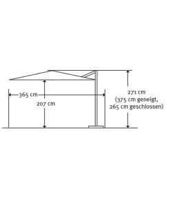 Schneider Premium Ampelschirm Monaco, Granitgrau, Quadratisch, Ca. B300/T300 Cm -Garten & Außenbereich 2887982 WE DE 008 SchirmMOnaco300x300