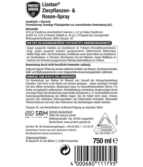 PROTECT GARDEN Lizetan® Zierpflanzen-& Rosen-Spray, 750 Ml 2 PROTECT GARDEN Lizetan® Zierpflanzen-& Rosen-Spray, 750 Ml – Bild 2