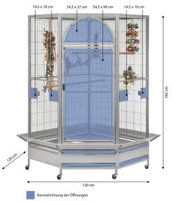 Montana Vogelvoliere Denver II, Platinum -Garten & Außenbereich 3039476 WE BG 001 NEUPPVoliereDenver2Platinum