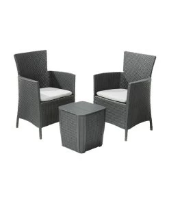 Best Balkon-Set Napoli, Graphit, 3-teilig