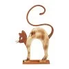 Ferrum Buckelnde Holz-Katze Mit Metall-Applikationen, Ca. B32/H51 Cm