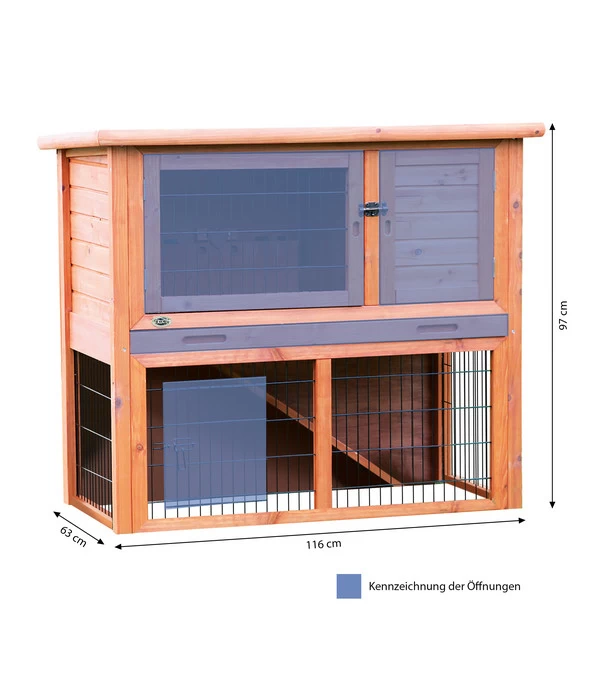 Trixie Nagerheim Mit Freilaufgehege, Braun, Ca. B116/H97/T63 Cm 3 Trixie Nagerheim Mit Freilaufgehege, Braun, Ca. B116/H97/T63 Cm – Bild 3