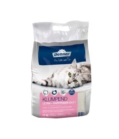 Dehner Premium Katzenstreu Ultra Babypuder-Duft, Klumpend