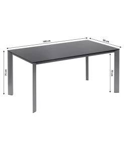 Dehner Esstisch Macon, Ca. B160/H75/T90 Cm -Garten & Außenbereich 4030797 WE BG 001 SkizzeTischMacon