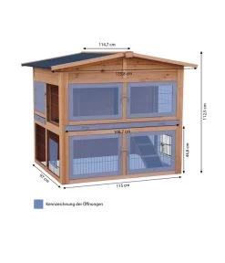 Dehner Kaninchenstall Villa, Ca. B115/H112/T97 Cm -Garten & Außenbereich 4057113 WE BG 001 DehnerKaninchenstallVillaMG