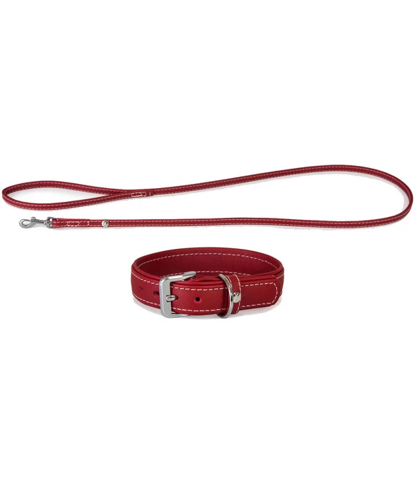 Das Lederband Halsband/Leinen-Set Olivvia Barcelona Indian-Red 1 Das Lederband Halsband/Leinen-Set Olivvia Barcelona Indian-Red