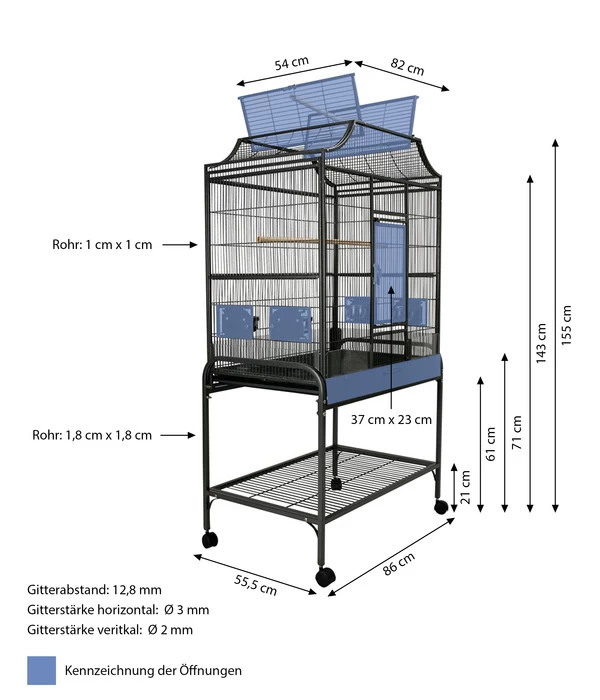 Dehner Vogelvoliere Paola, Ca. B86/H155/T55,5 Cm 3 Dehner Vogelvoliere Paola, Ca. B86/H155/T55,5 Cm – Bild 3