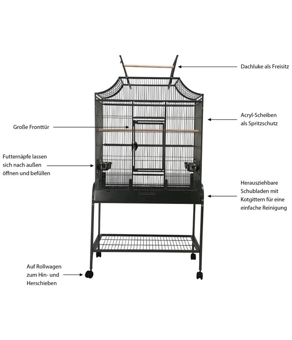 Dehner Vogelvoliere Paola, Ca. B86/H155/T55,5 Cm 2 Dehner Vogelvoliere Paola, Ca. B86/H155/T55,5 Cm – Bild 2