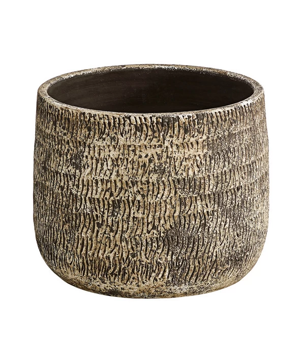 Dehner Keramik-Übertopf Stef, Rund, Braun 1 Dehner Keramik-Übertopf Stef, Rund, Braun