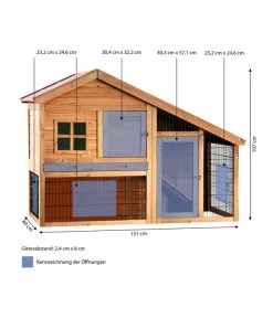 Trixie Natura Kleintierstall Mit Freilaufgehege, Ca. B151/H107/T80 Cm -Garten & Außenbereich 4101424 WE BG 001 TrixieNagerheimNaturaIiiFuerKaninchenNagerheim151X107x80CmMG