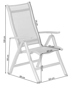 Dehner Klappsessel Chicago, Hochlehner -Garten & Außenbereich 4210316 WE FS 001 SkizzeKlappsesselChicago