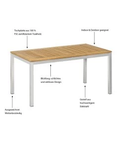 Dehner Gartentisch Toulouse, Ca. B152/H75/T90 Cm -Garten & Außenbereich 4210613 WE IG 001 TischToulouse