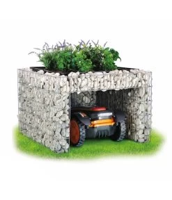 Bellissa Gabionen-Mährobotergarage, Bepflanzbar, Ca. B75/H53/T75 Cm -Garten & Außenbereich 4312922 WE MO 001 BellissaMaehrobotergarageRasenmaehergarageUnterstellung