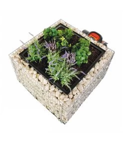 Bellissa Gabionen-Mährobotergarage, Bepflanzbar, Ca. B75/H53/T75 Cm -Garten & Außenbereich 4312922 WE MO 002 BellissaMaehrobotergarageRasenmaehergarageUnterstellung