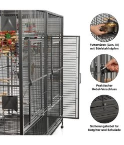 Montana Vogelvoliere Arkansas II, Ca. B204/H194/T100 Cm -Garten & Außenbereich 4315495 WE DE 009 NEU PP VoliereArkansasDunkelgrauHoehe194cm