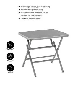 Dehner Klapptisch Chicago, Eckig -Garten & Außenbereich 4422382 WE IG 001 CHICAGOKLAPPTISCH80x80