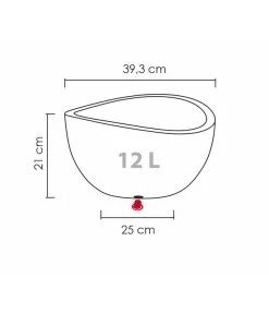 Scheurich Kunststoff-Topf Wave Globe, Rund, Ca. Ø39,3/H21 Cm -Garten & Außenbereich 4498150 WE BG 001 ScheurichTopfWaveGlobe