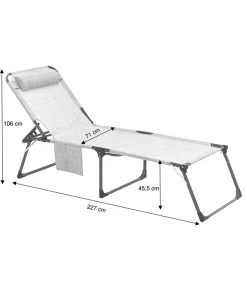 Dehner Gartenliege Mallorca, Ca. B71/H106/T227 Cm -Garten & Außenbereich 4498341 4418174 4498101 4498176 WE FS 002 LiegeMallorcaSkizze