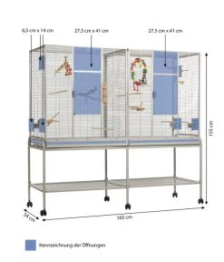 Montana Vogelvoliere Madeira Double, Plantinum -Garten & Außenbereich 5187562 WE BG 001 PPVoliereNewMadeiraDoublePlatinum