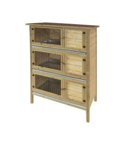 Elmato® Kaninchenstall Bavaria King, 3-stöckig, Ca. B118/H163/T70 Cm