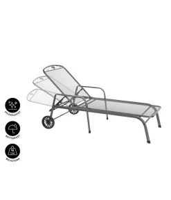 MWH Gartenliege Savoy, Ca. B81/H52/T187 Cm -Garten & Außenbereich 5312897 WE IG 001 MwhGartenliegeSavoyMetLiegeSavoyEGrau