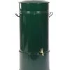 RENNER Metall-Regentonne Inkl. Steckanschluss Und Sockel, 150 L, Dunkelgrün