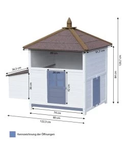 Dehner Hühnerstall Florenz, Weiß/braun, Ca. B122,3/H120,7/T91,7 Cm -Garten & Außenbereich 6632111 WE BG 001 MQHuehnerstallFlorenzWeiss