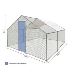 Flamingo Freilaufgehege Doerak, Silber -Garten & Außenbereich 6633010 WE BG 001 FlaHuFreilaufDoerak4x3x2m