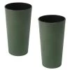 Siena Garden Kunststoff-Topf ECO Locon, Konisch, Grün, Ca. Ø25/H46,5 Cm, 2er-Set