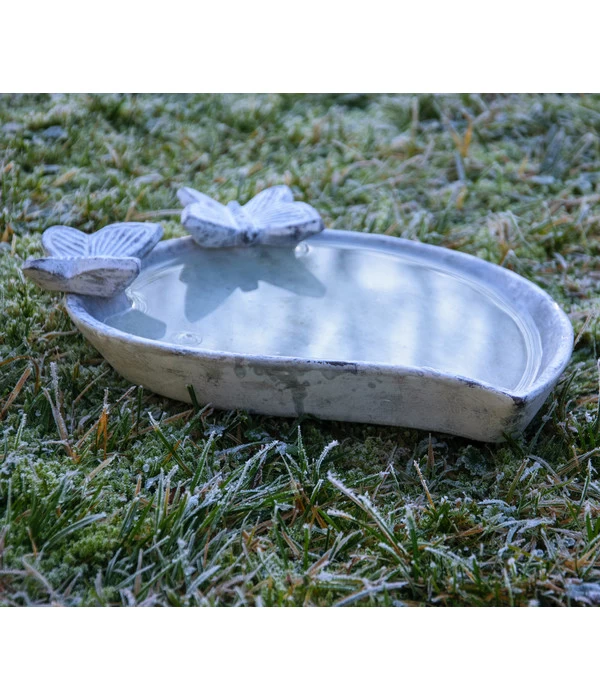 Dobar® Wildlife Vogeltränke Foglia, Keramik, Weiß, Ca. B37/H4,5/T28 Cm 2 Dobar® Wildlife Vogeltränke Foglia, Keramik, Weiß, Ca. B37/H4,5/T28 Cm – Bild 2