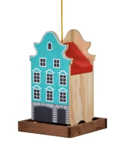 Dobar® Green Label Vogelfutterhaus Aasee, Blau, Ca. B19/H30/T19 Cm