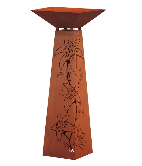 Ferrum Metall-Trapez-Säule Flower, Ca. B30/H116,5/T30 Cm 1 Ferrum Metall-Trapez-Säule Flower, Ca. B30/H116,5/T30 Cm