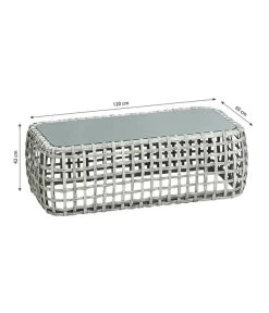 Dehner Flechtlounge Bali, 4-teilig -Garten & Außenbereich 6705305 WE BG 001 LoungeBaliTischFinal