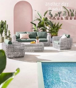 Dehner Flechtlounge Bali, 4-teilig -Garten & Außenbereich 6705305 WE MO 001 LoungeBaliNEU