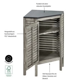 Dehner Eckschrank Southampton, Ca. B50/H90/T50 Cm -Garten & Außenbereich 6713531 WE IG 001 EckschrankSouthamptonGrau