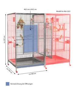 Montana Vogelvoliere Anbausatz Für Arkansas -Garten & Außenbereich 6811475 WE BG 001 PPArkansasAnbauKitHellgrauHoehe201cmm