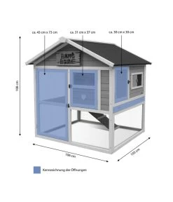 Dehner Nagerheim Happy Home Castel, Hellblau, Ca. B106/H108/T103 Cm -Garten & Außenbereich 6838783 WE BG 001 MQNagerheimHappyHomeCastelHellbraunMG