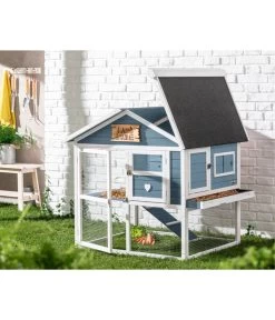 Dehner Nagerheim Happy Home Castel, Hellblau, Ca. B106/H108/T103 Cm -Garten & Außenbereich 6838783 WE MO 002 MQNagerheimHappyHomeCastelHellblau