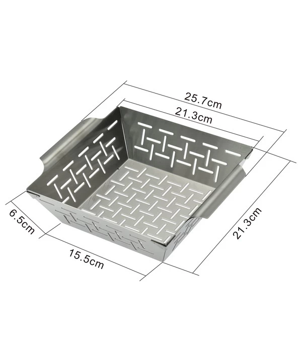 Dehner BBQ Edelstahl-Gemüsekorb, Ca. B21,3/H6,5/T21,3 Cm 2 Dehner BBQ Edelstahl-Gemüsekorb, Ca. B21,3/H6,5/T21,3 Cm – Bild 2