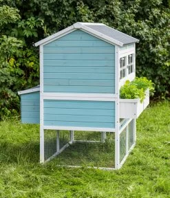 Dehner Hühnerstall Happy Farm Agata, Blau, Ca. B173,5/H149/T130,2 Cm -Garten & Außenbereich 6873392 WE DE 006 MQ Huehnerstallataisolierthellblau