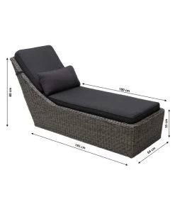 Dehner Sunlounger Toska, Ca. B64/H80/T180 Cm -Garten & Außenbereich 6875744 WE BG 001 LiegeToskaNeu