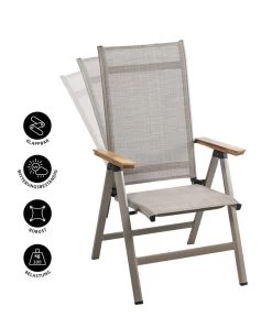 Dehner Klappsessel Cleveland, Hellbraun -Garten & Außenbereich 6894109 WE IG 001 KlappsesselClevelandHBNEU