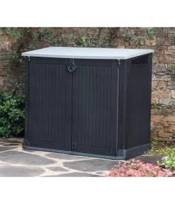 Keter Aufbewahrungsbox Store It Midi, Schwarz, 880 Liter, Ca. B132/H113,5/T71,5 Cm -Garten & Außenbereich 6894893 WE MO 002 KeterMuelltonnenbox