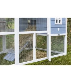Dehner XXL Nagerheim Happy Home Funny, Hellblau, Ca. B170/H120/T99 Cm -Garten & Außenbereich 6896997 WE DE 003 DehnerMarkenqualitaetKaninchenstallFlocke