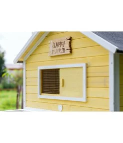 Dehner Hühnerstall Happy Farm Miami, Gelb, Ca. B337/H158,5/T145,8 Cm -Garten & Außenbereich 6897169 WE DE 001 DehnerMarkenqualitaetHuehnerstallMiami