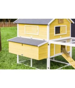 Dehner Hühnerstall Happy Farm Miami, Gelb, Ca. B337/H158,5/T145,8 Cm -Garten & Außenbereich 6897169 WE DE 003 DehnerMarkenqualitaetHuehnerstallMiami