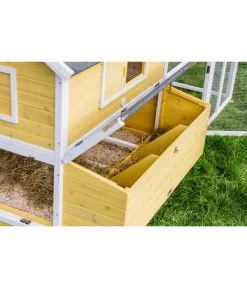 Dehner Hühnerstall Happy Farm Miami, Gelb, Ca. B337/H158,5/T145,8 Cm -Garten & Außenbereich 6897169 WE DE 004 DehnerMarkenqualitaetHuehnerstallMiami